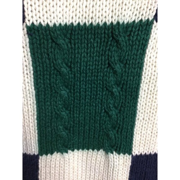 Vintage St Johns Bay Checkerboard Knit Grandpa Sweater Cable Knit Mens L - Picture 3 of 14